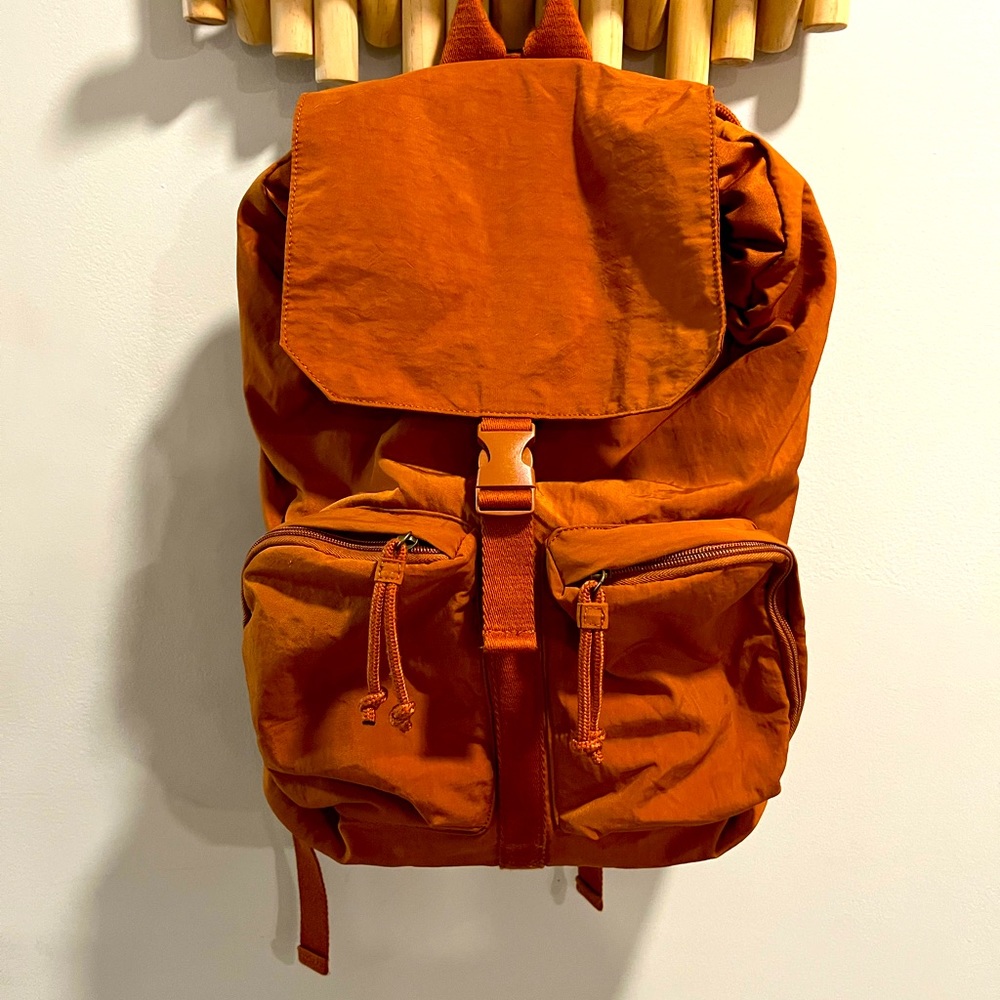 Universal Thread Orange Drawstring Backpack with Front Pockets
